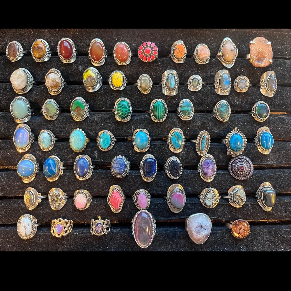 Various adjustable Rings- Mostly Peruvian, Genuine Gemstone - Picture 13 of 13